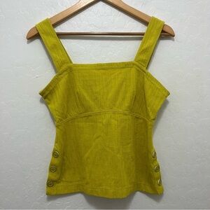 Maeve By Anthropologie Yellow Callie Side Button Tank Top Size Small